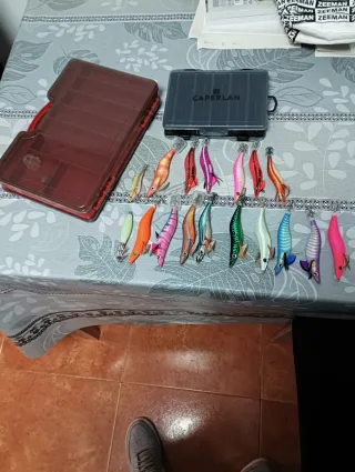 Caña de pescar para sepia y calamar