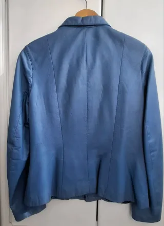 Cazadora Piel Celeste