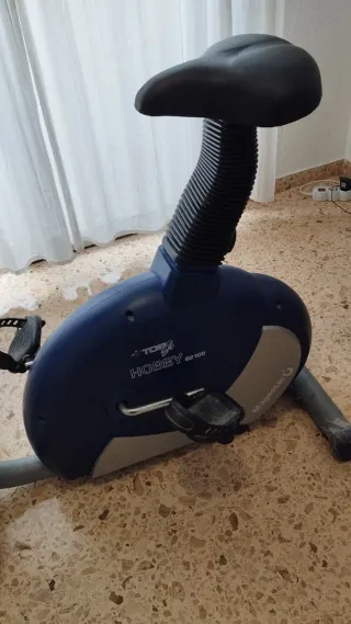 Bicicleta Estática Azul y Gris