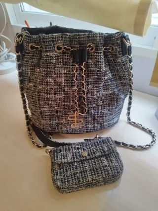 Bolso Salsa Jeans tweed con monedero