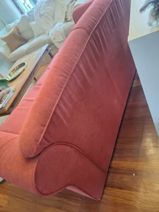 Sofá de 3 plazas rojo fresa