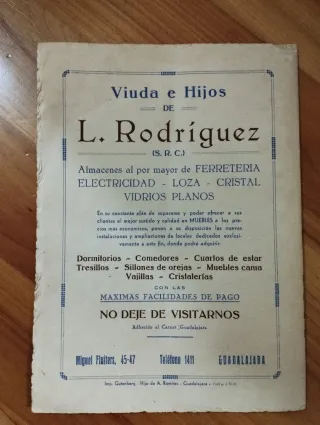 Programa Ferias y Fiestas de Guadalajara, 1954.