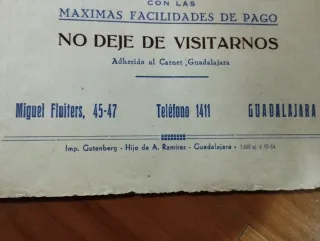 Programa Ferias y Fiestas de Guadalajara, 1954.