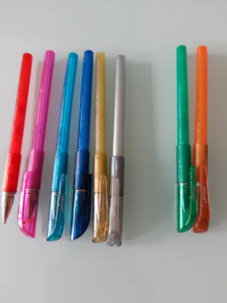 6 Bolígrafos tinta efecto brillante de Colores