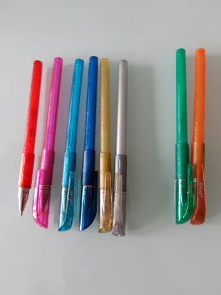 6 Bolígrafos tinta efecto brillante de Colores