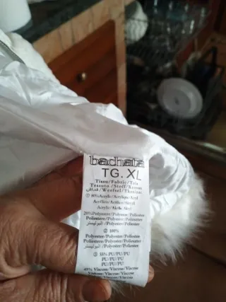 Gilet lungo pelliccia bianca Domina XL