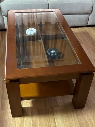 Mesa de centro madera y cristal
