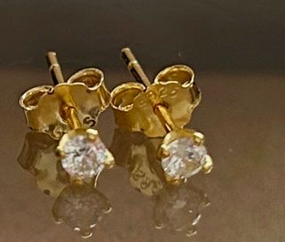 Pendientes Plata y Circonitas Dorados