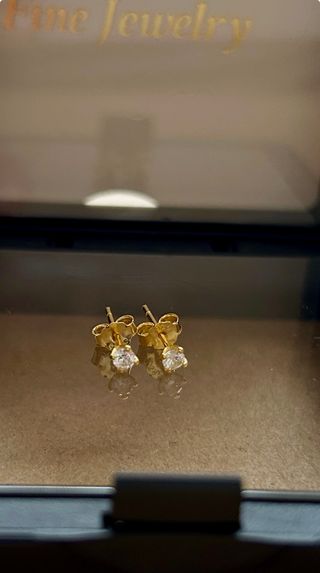 Pendientes Plata y Circonitas Dorados