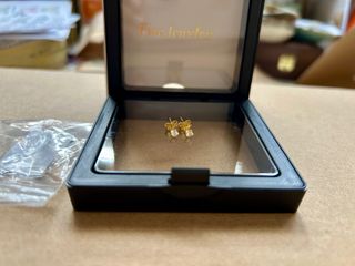 Pendientes Plata y Circonitas Dorados