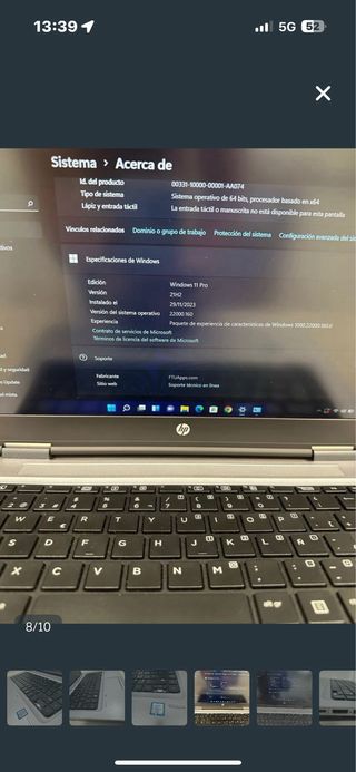 Portátil HP Probook 15 Plata