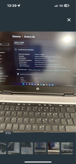 Portátil HP Probook 15 Plata