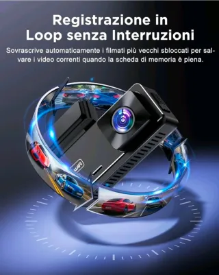 Dash Cam Auto 4K+1080P WiFi Telecamera per Auto