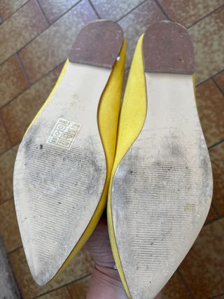 Scarpe basse scamosciate donna gialle