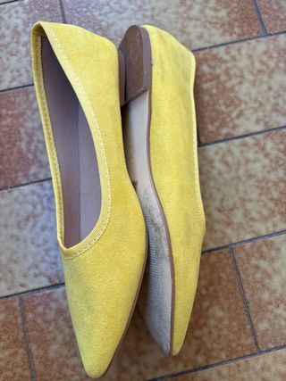 Scarpe basse scamosciate donna gialle