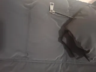 Abrigo largo acolchado mujer negro