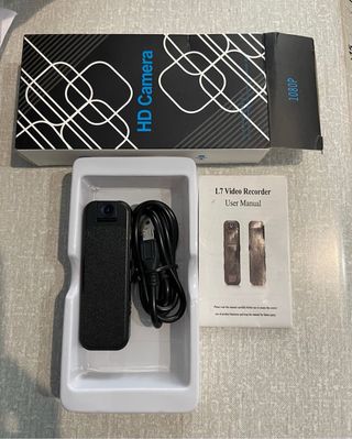 Mini cámara espía con clip y cable USB