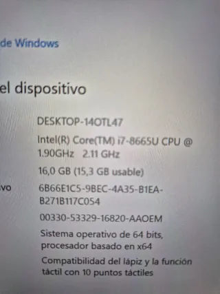 Portátil HP x360 G8 I7 512gb Plata