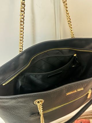 Bolso Negro Michael Kors Grande Cadena Dorada
