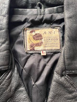 Chaqueta de cuero AMI London Vintage 80s