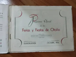 Programa Ferias y Fiestas de Guadalajara, 1956.