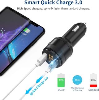 Transmisor FM Bluetooth Coche QC3.0