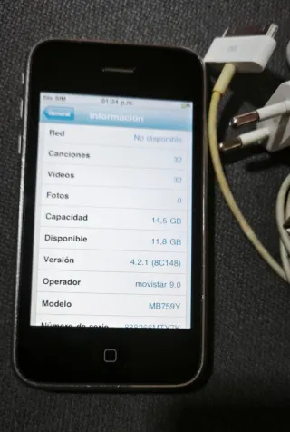 iPod 16GB (iphone)Negro + Cargador y Cable