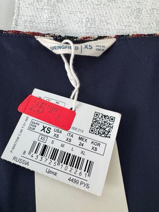 Vestido Springfield Talla XS Nuevo con Etiqueta