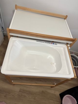 Mueble bañera cambiador bebé madera