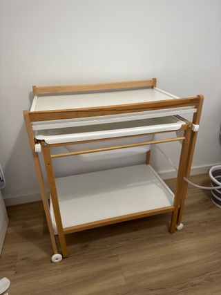 Mueble bañera cambiador bebé madera