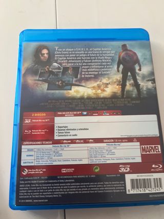 Capitán América Soldado Invierno Blu-ray 3D