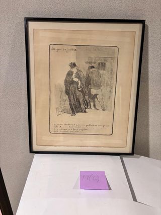 Litografía antigua Honoré Daumier