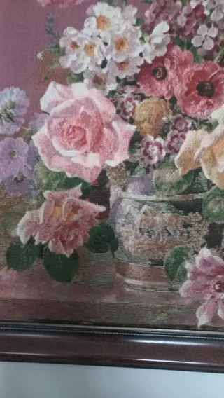 Tapiz floral con marco