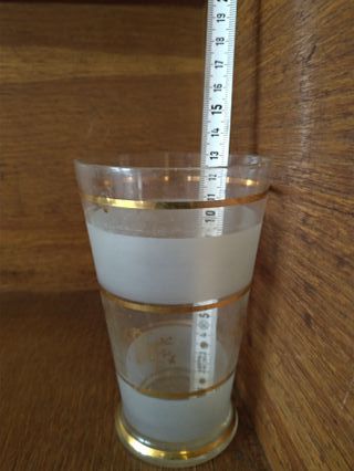 Caraffa e bicchieri vintage anni '50 oro