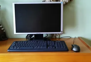 Monitor Hanns G, Teclado Microsoft y Ratón