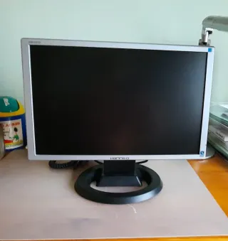 Monitor Hanns G, Teclado Microsoft y Ratón