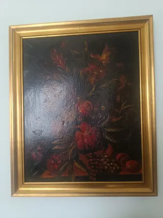 Cuadro antiguo paisaje con carruaje escucho oferta