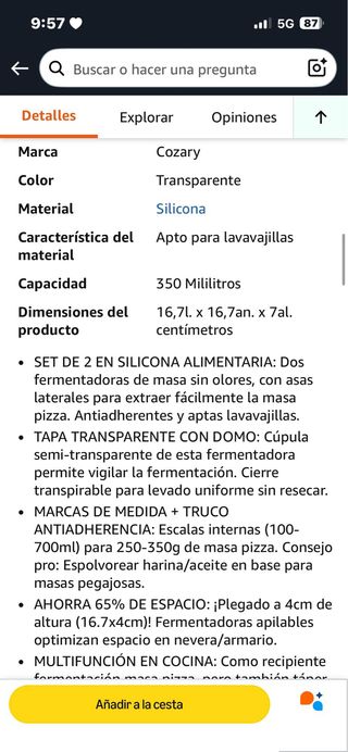 Set 2 Fermentadoras Masa Pizza. Ref. 176