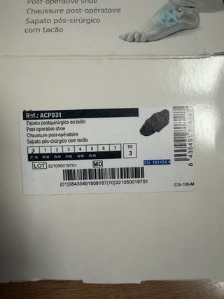 Zapato postquirúrgico negro