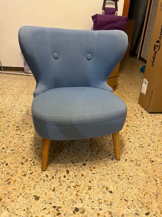 Butaca azul de tela