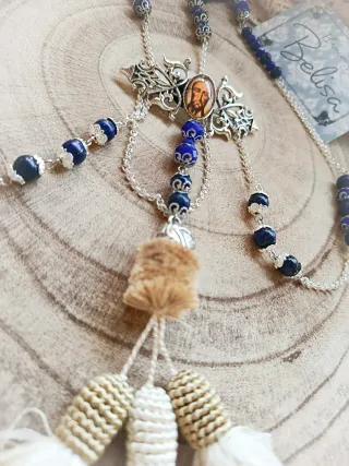 Rosario Isabelino Lapislázuli y Cristal