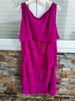 Vestido volantes cruzados elástico