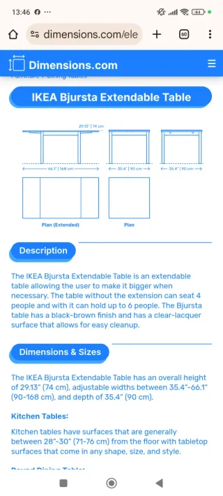 Mesa extensible IKEA Bjursta marrón