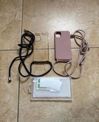 Cover iPhone 14 trasparente e rosa