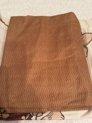 Juego de sábanas floral beige y marrón,100%algodon