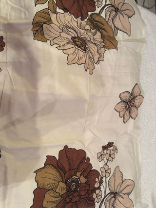 Juego de sábanas floral beige y marrón,100%algodon