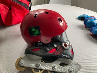 Casco patinaje niño/a rojo 55-58 cm