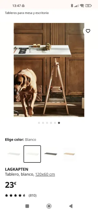 Tablero Mesa Ikea Lagkapten 120x60 Blanco