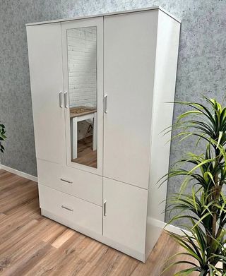 Armario blanco 3 puertas con espejo