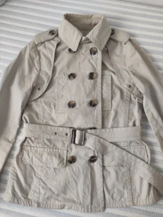 Gabardina Massimo Dutti Beige Mujer